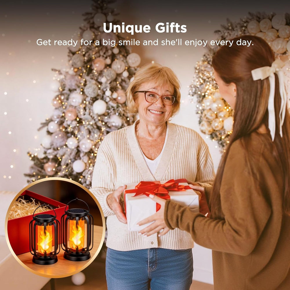 Gen2 Solar Lanterns Outdoor Lights with Ultra-Real Flame