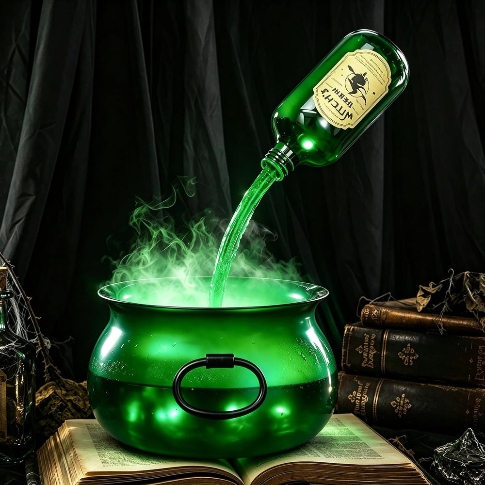 Translucent Witch Cauldron Magic Floating Potion Bottles & Mist Maker