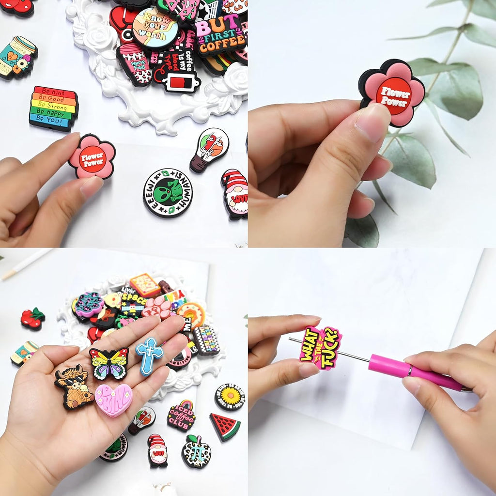 silicone focal beads bulk focal beads for keychain, side view