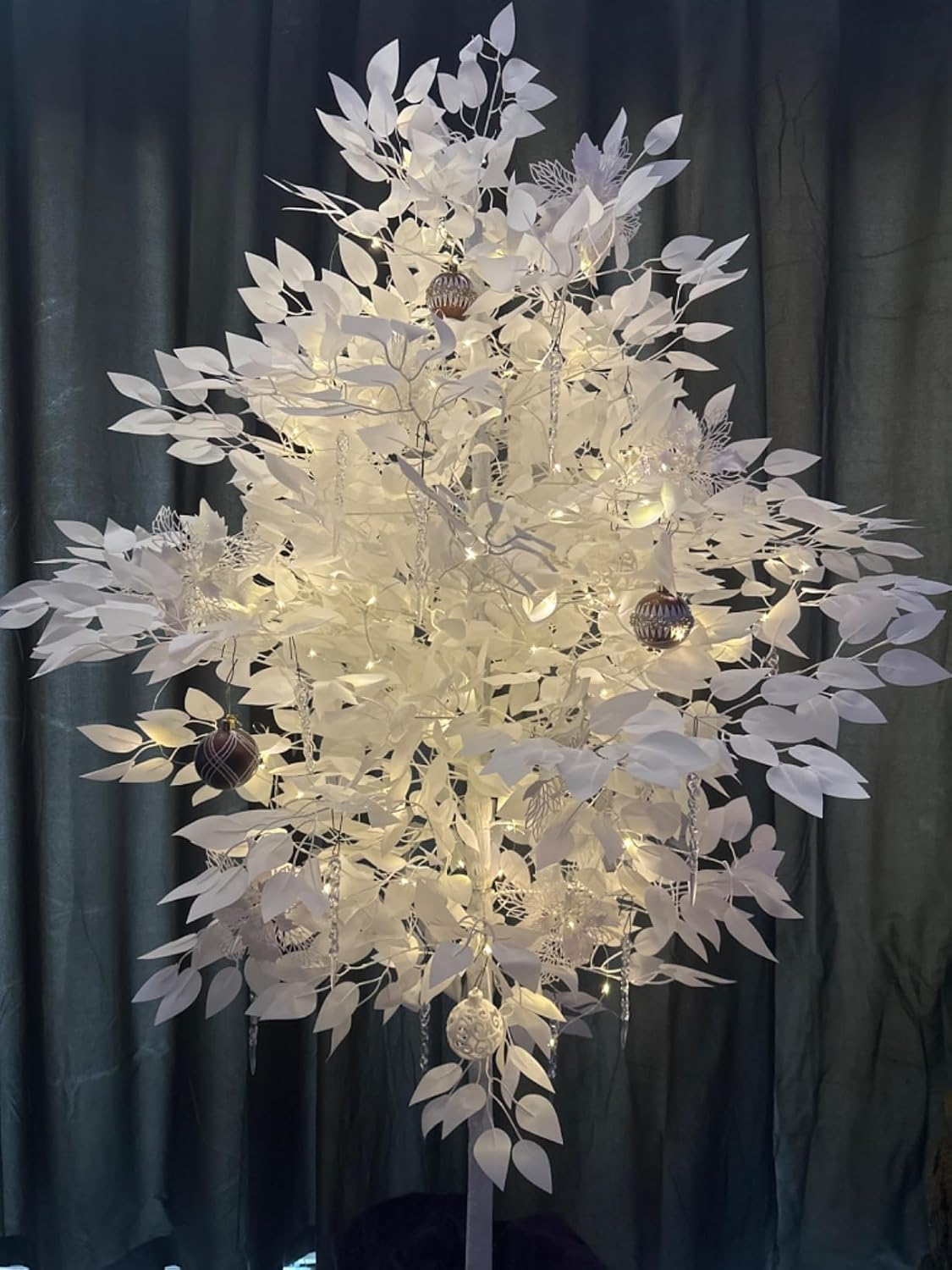 7ft Artificial Large Ficus Trees, White
