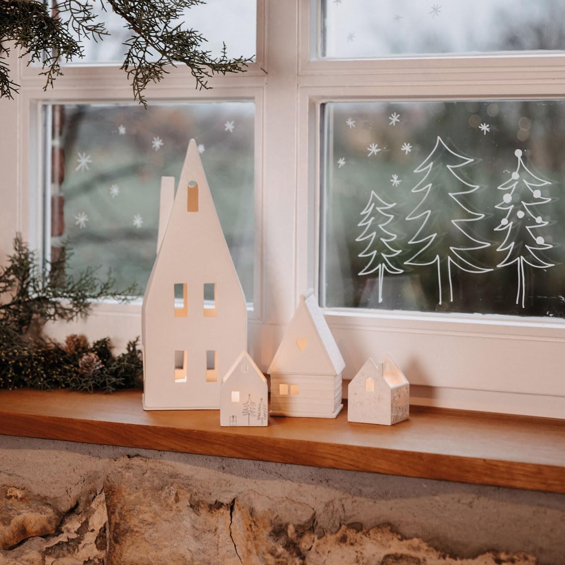 räder porcelain village house with pointed roof shown in use