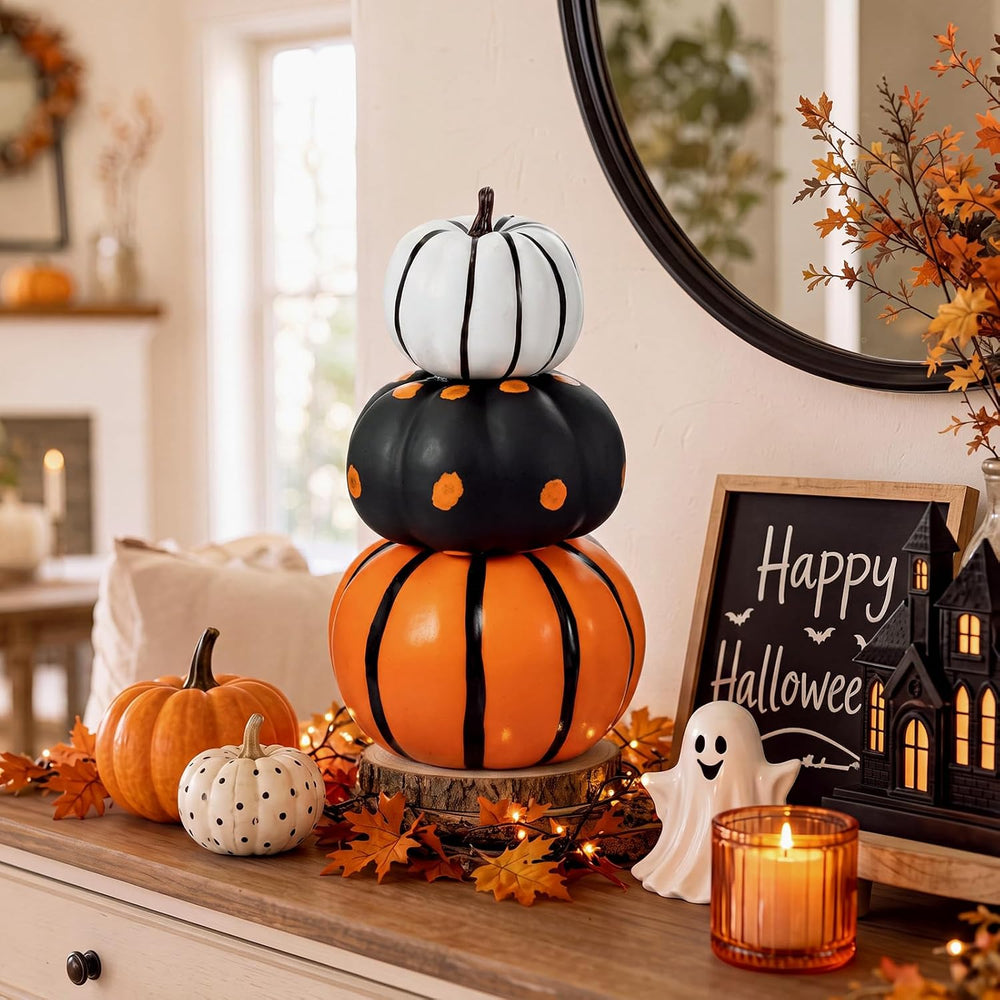 Marsui 2 Set 11.8'' Helloween Stacked Pumpkins Decoration