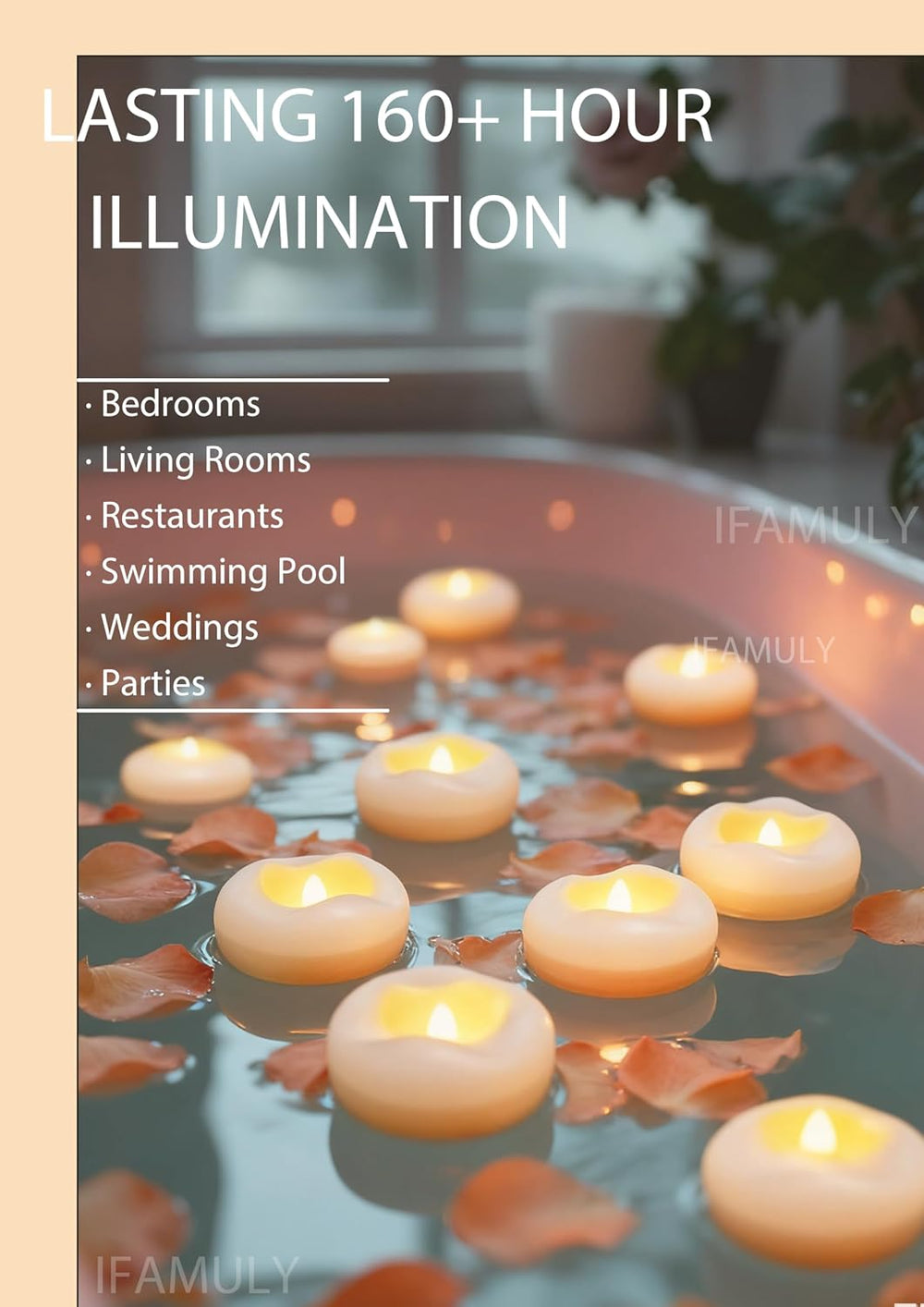 Floating Candles 36PCs 2.3in Flameless LED 200+ Hour for Centerpieces