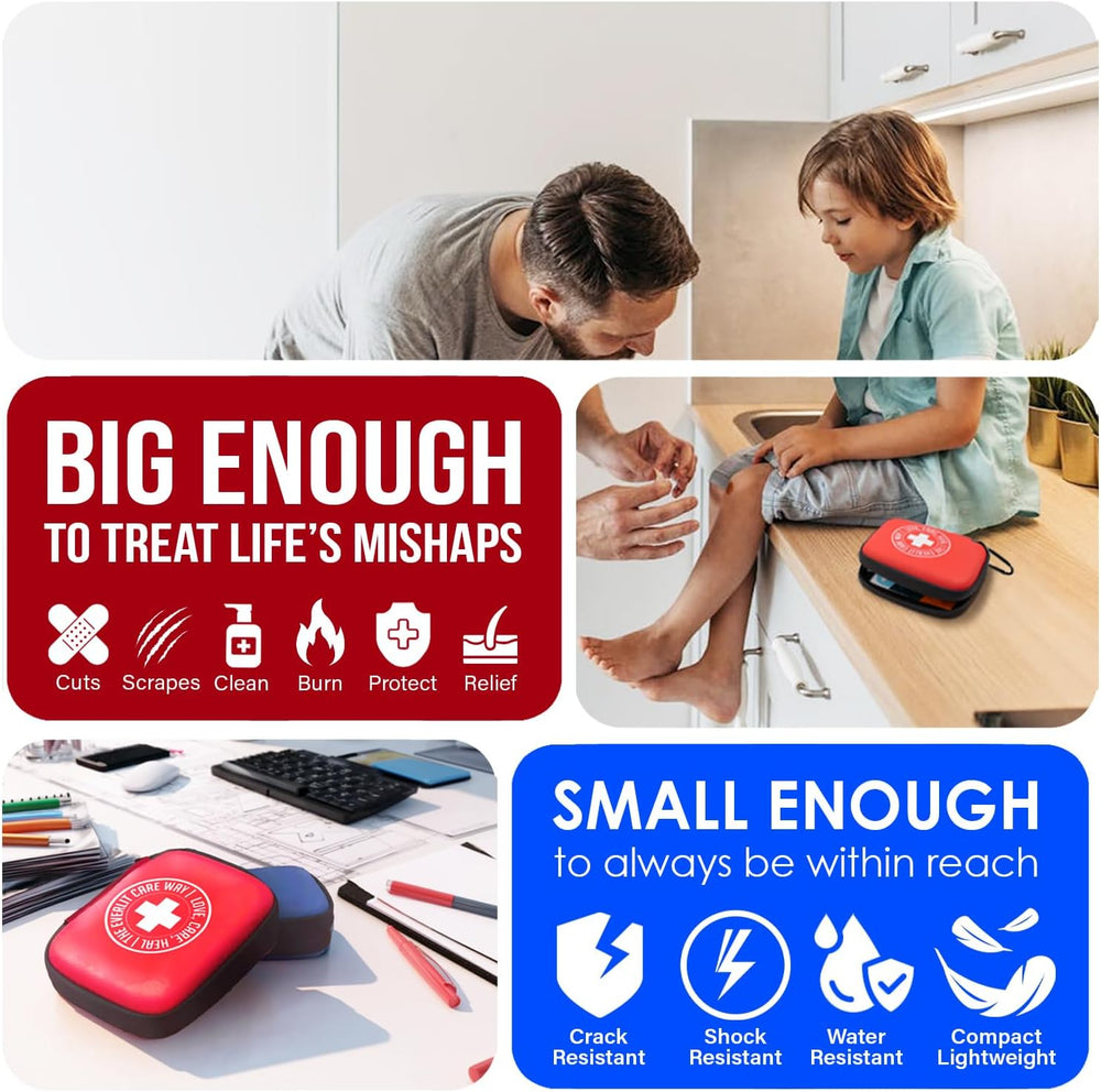 EVERLIT CARE Mini-Aid First Aid Kit | Compact & Lightweight Case with Car...