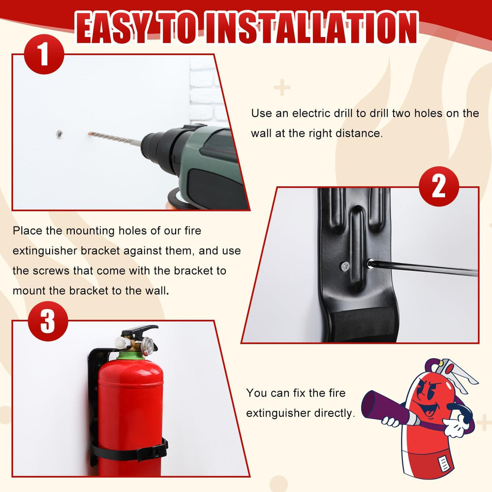 2pcs Home Fire Extinguisher Mount Bracket, 5 LB Metal Truck Fire Extinguisher...