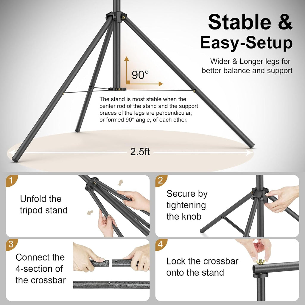 linco lincostore backdrop support stand kit 10x6.5ft adjustable showing dimensions