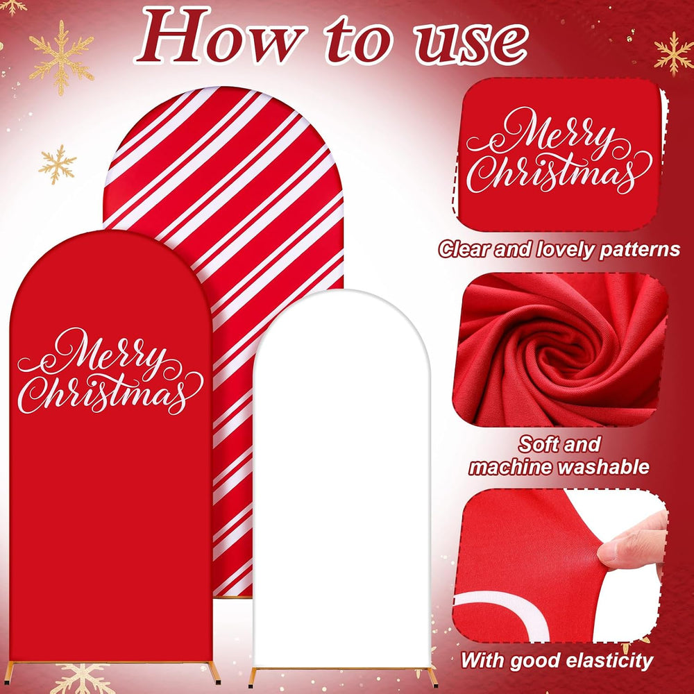 Foilswirl 34 Pcs Candy Cane Balloon Arch, Christmas Arch Backdrop Covers