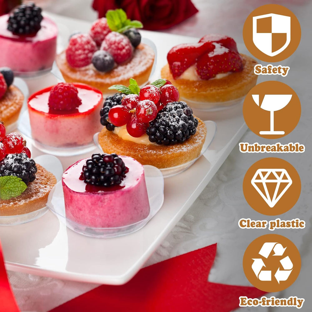 Potchen 300 Pack 3.1'' Mini Dessert Plates with Tasting Spoons Mini P...