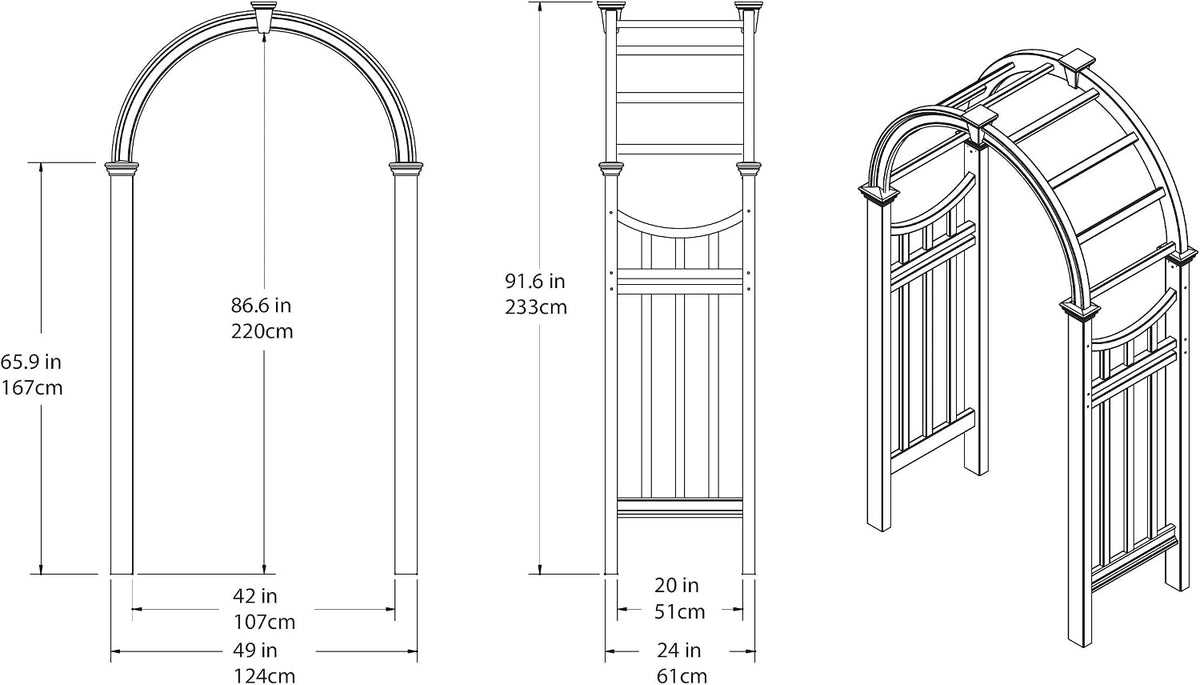 Vienna 49" W x 91" H Vinyl Arbor