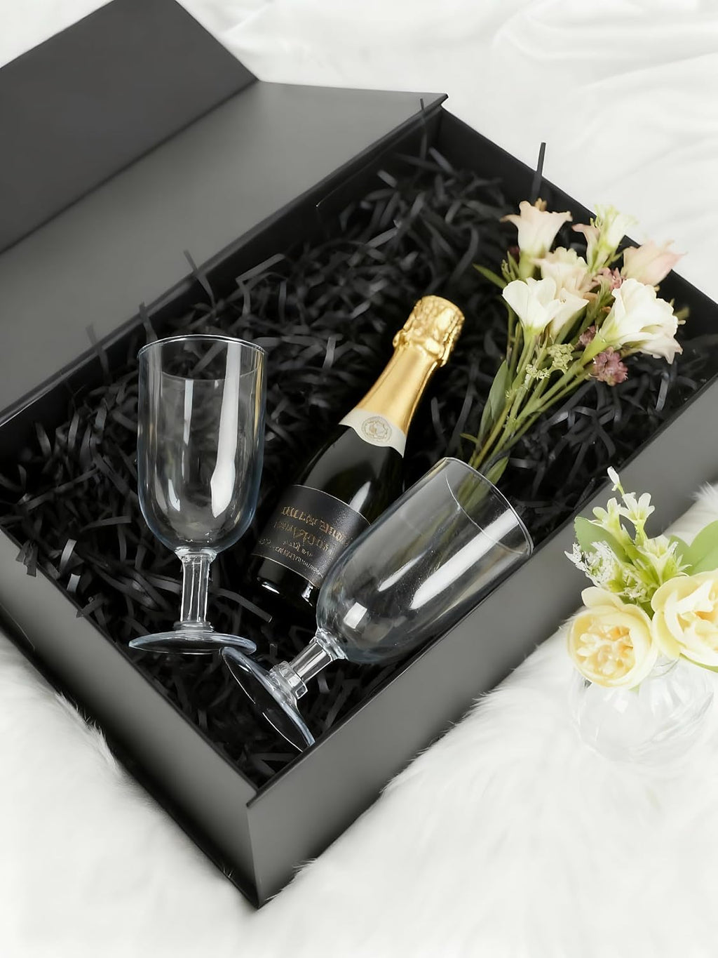 spepla 12x9x4 black gift boxes with lids, magnetic shown in use