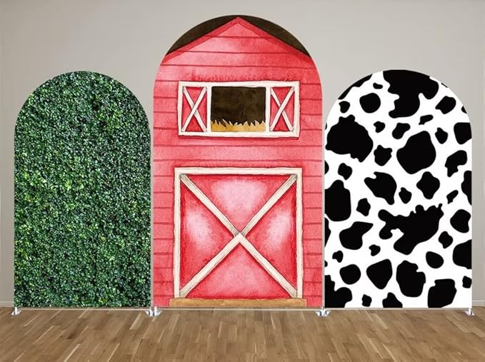 Arch Backdrop 7ft Height Chiara Arch Stand Covers Stretchy Spandex Fabric Farm Door Background for Birthday Baby Shower Party Decoration