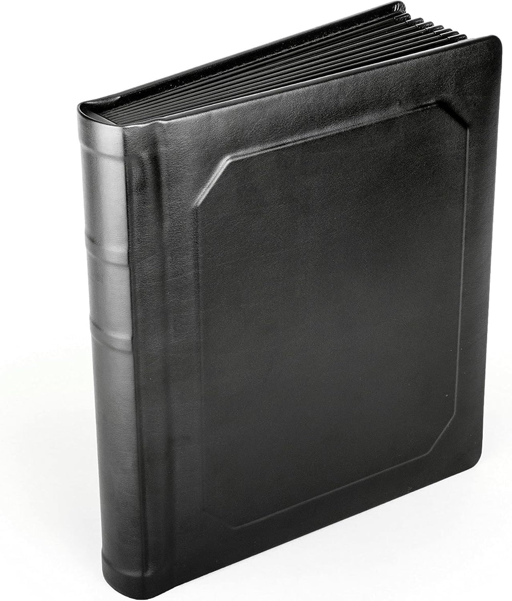 Professional Leatherette Bound Slip-in Photo Album 8x10 (10 Page), Black/Black