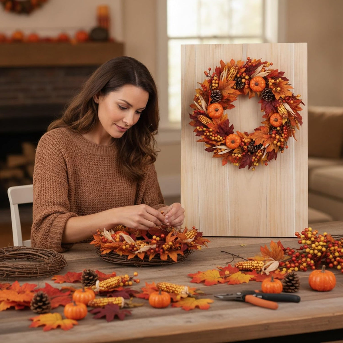 27 x 17'' Wood Wreath Easel Stand Holder Board for Making Wreaths Crafting