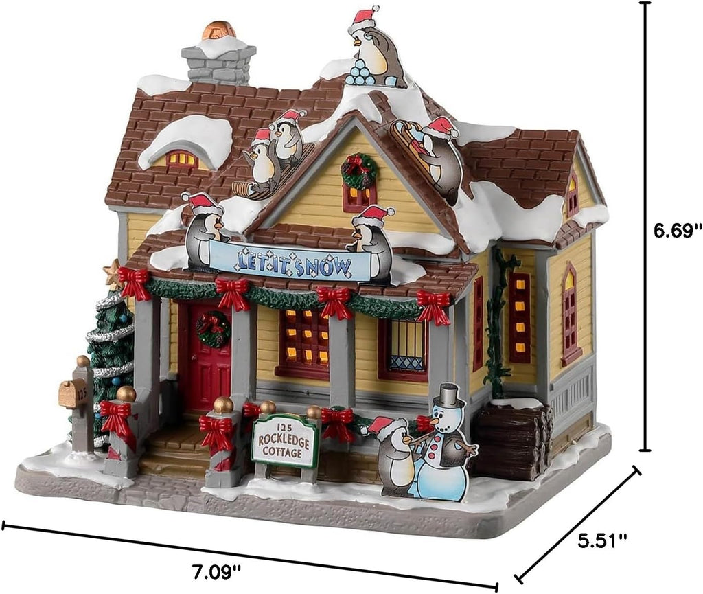 lemax 35057 caddington village lighted building: rockledge cottage, side view