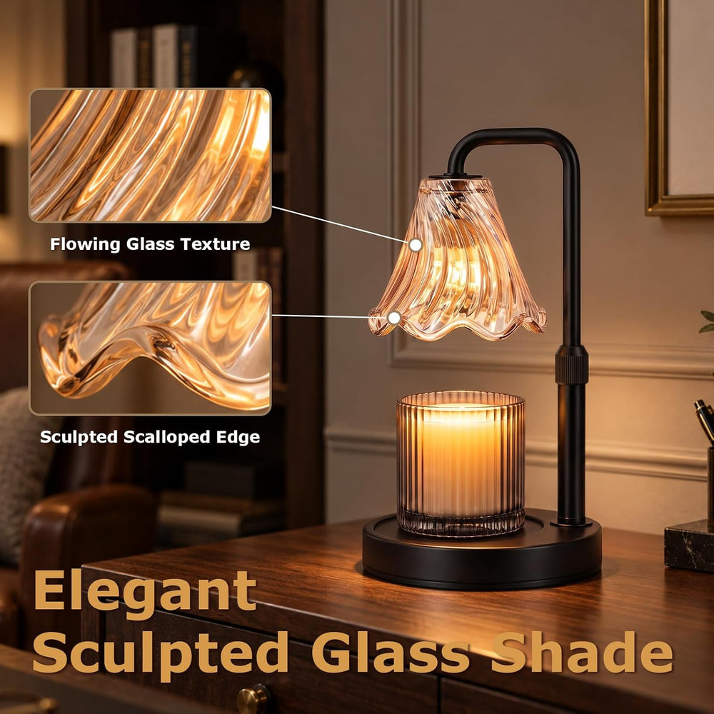 Candle Warmer Lamp with Timer Dimmer, Height Adjustable with 2 Bulbs