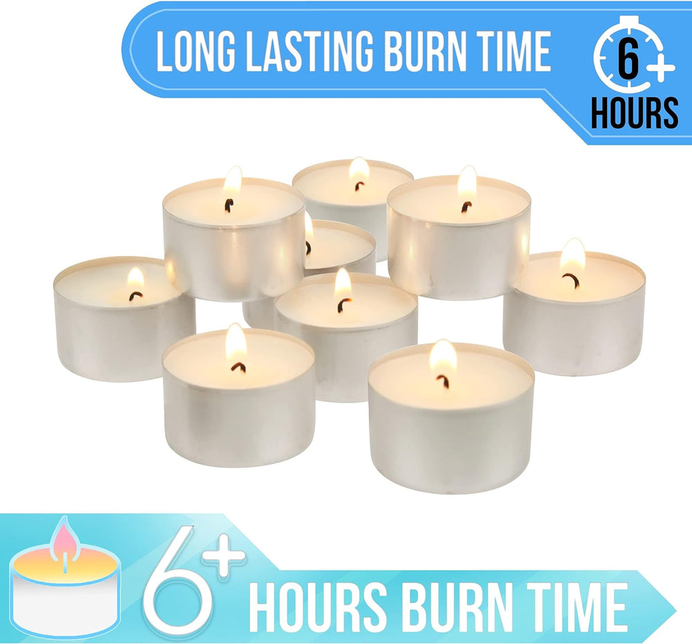 Stonebriar Unscented Long Burning White Tealight Candles, Bulk Pack, 6-7 Hour...