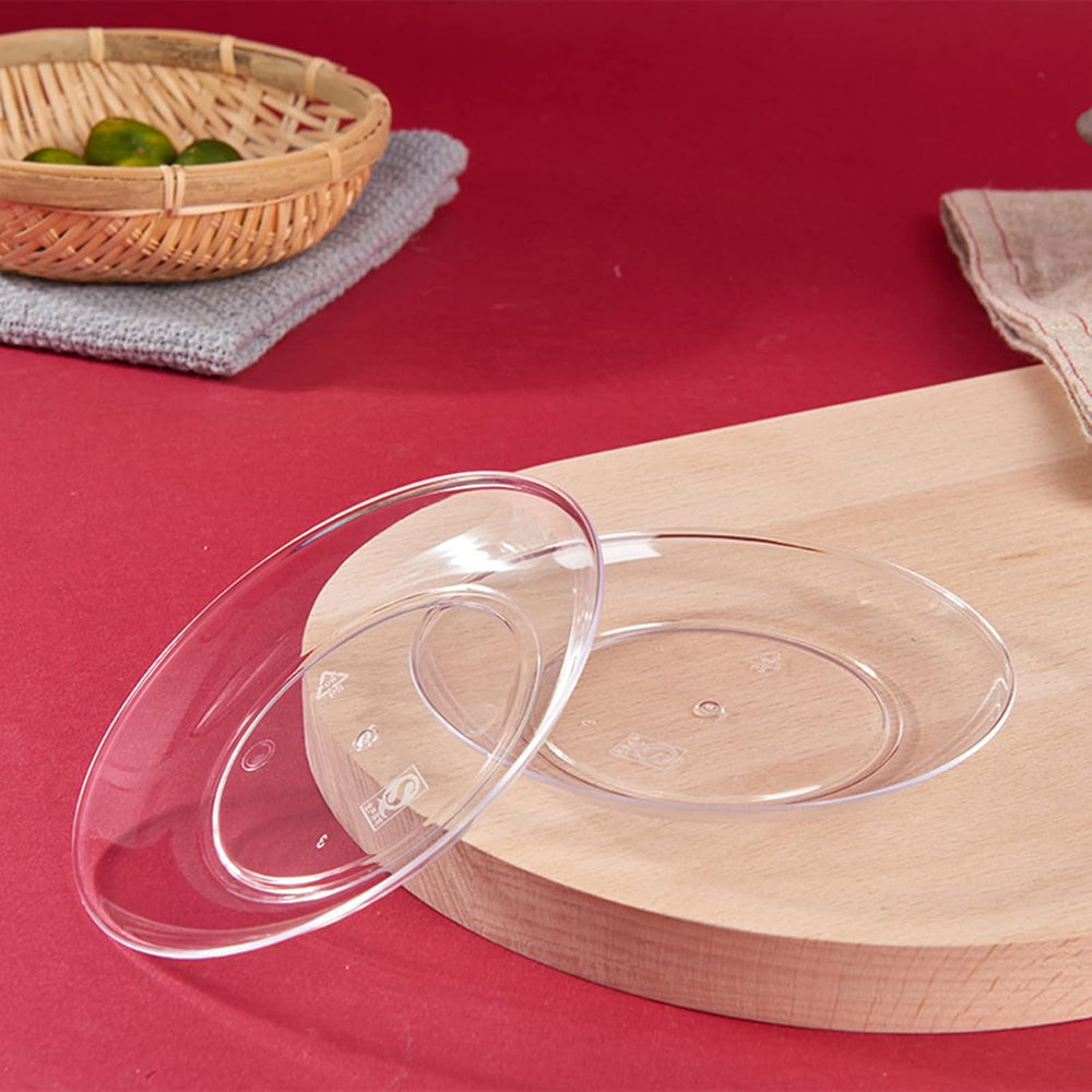 Tergy 200 Pack Disposable Clear Plates 5 Inch Plastic Dessert Plates Wedding ...