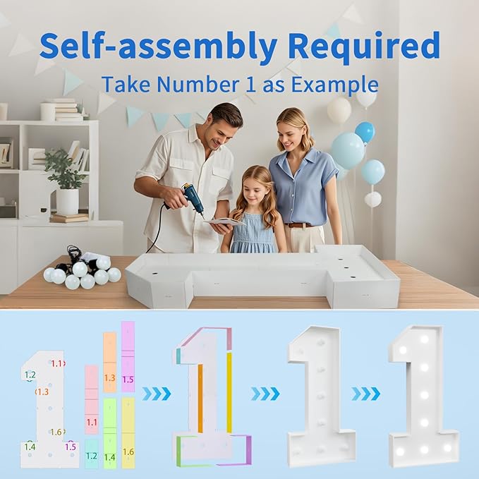imprsv Marquee Numbers Large 48th-Birthday Decorations: 4ft Light Up Number Party Decor 48 Year Old 84th Birthday Decoration Backdrop 84 Anniversary Cardboard Big Mosaic Balloon Frame Number 48
