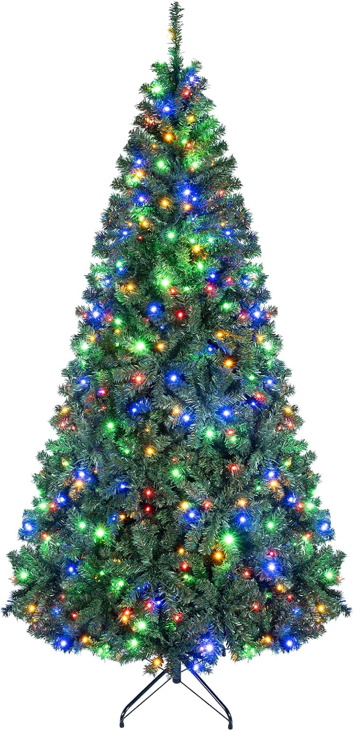 Goplus 4ft Pre-Lit Artificial Christmas Tree with 100 Lights, 11 Light-Mode