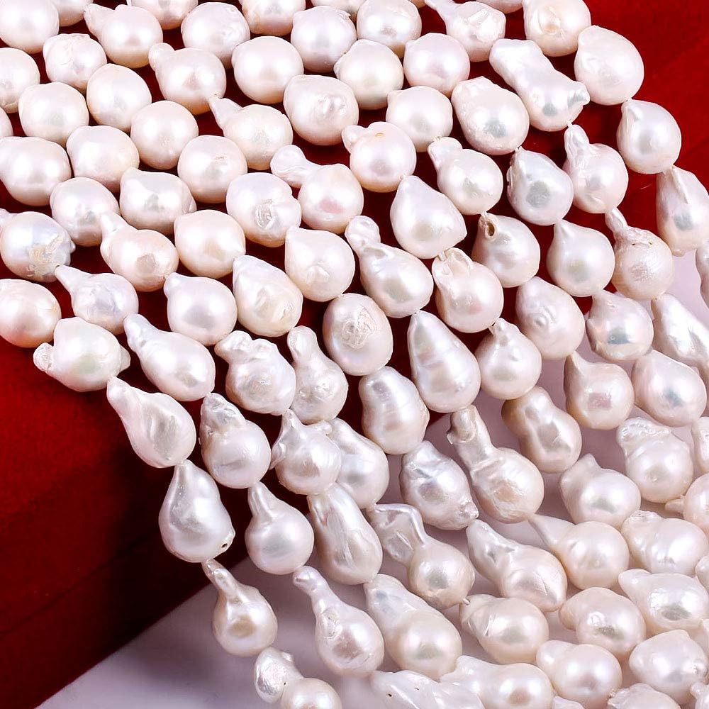 baroque pearl beads natural irregular cultured freshwater pearl, side view