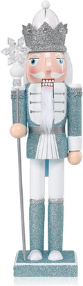 Nutcracker Christmas Decor,15 Inch Wooden Sparkle King Figure Holiday Decor