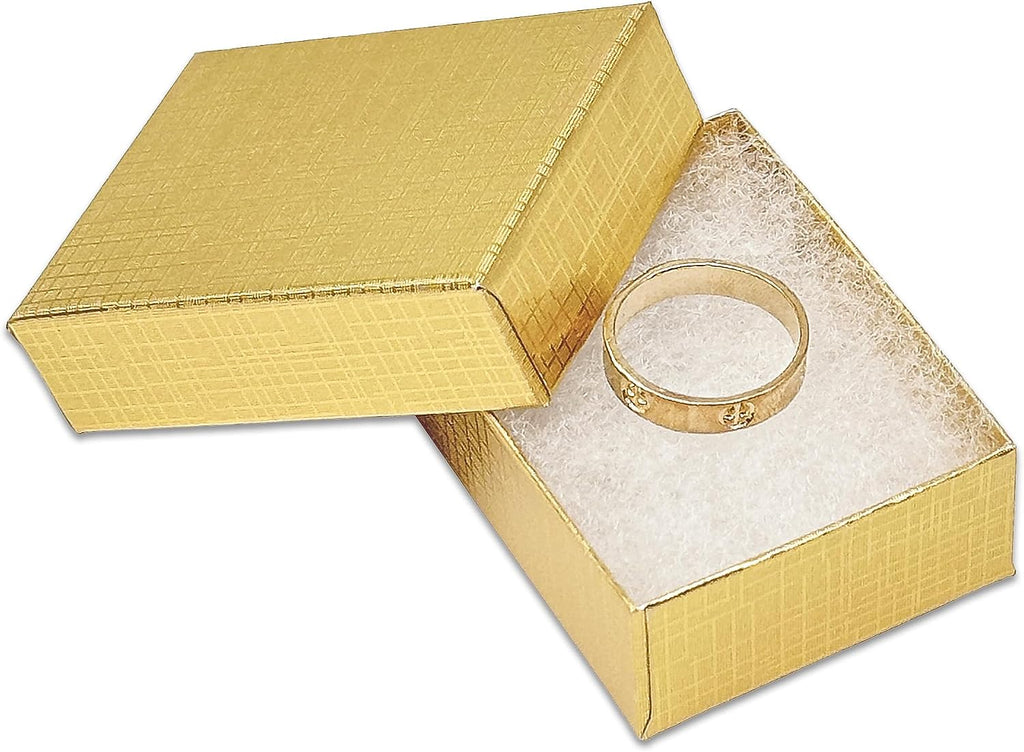 thedisplayguys 100pc cardboard linen paper jewelry gift boxes shown in use