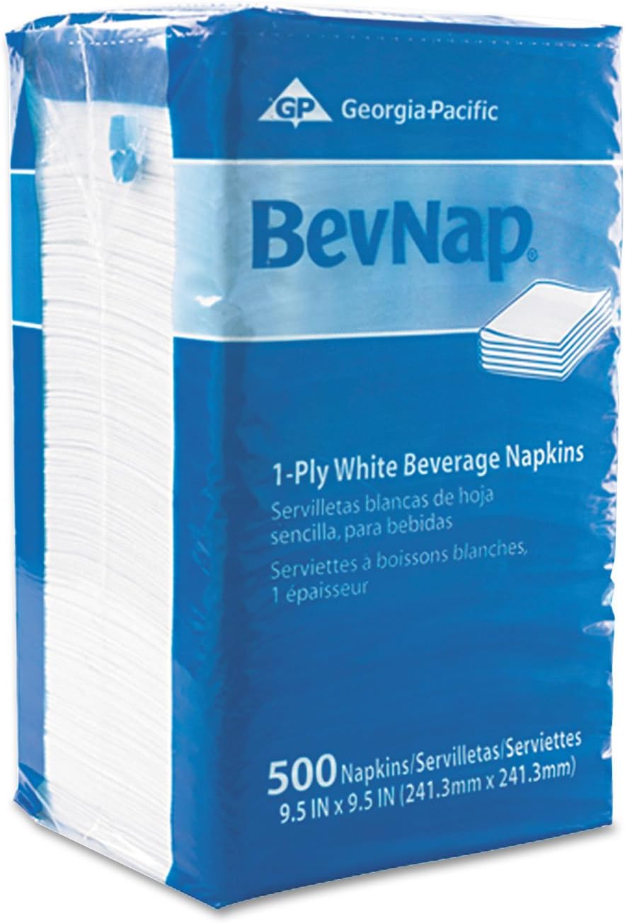 Dixie 1-Ply Beverage Napkin by GP PRO (Georgia-Pacific), White, 1/4 Fold, 960...