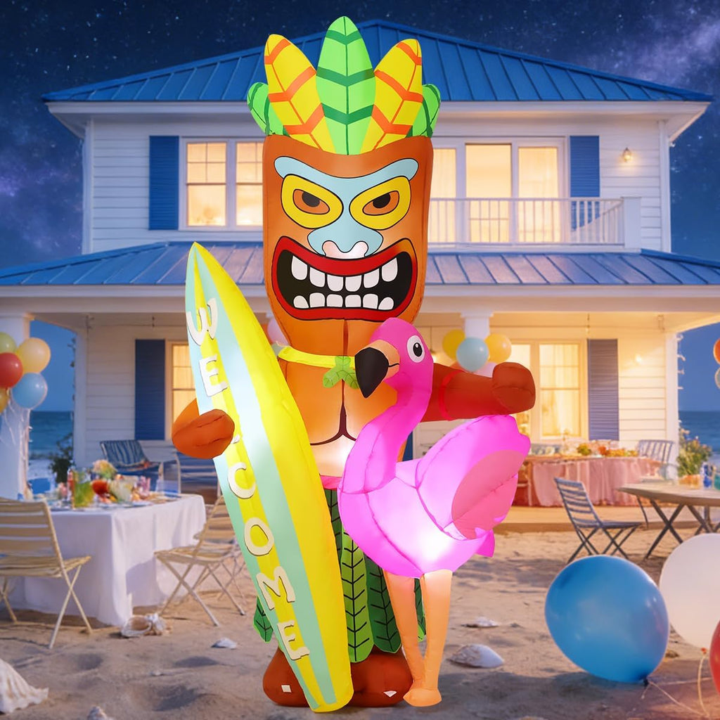 goosh 6 ft summer inflatables tiki luau decorations showing dimensions