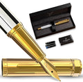 Ellington Pens Luxury Fountain Pen Set- Fountain Pens for Writing - Smooth Extra Fine Nib - Includes Refillable Ink Converter, 3 Ink Cartridges [Black & Blue], Gift Box - Elegant Calligraphy