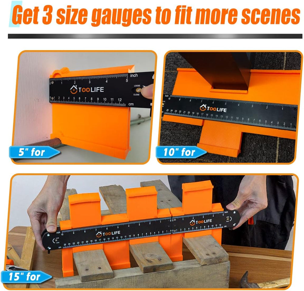 TOOLIFE Connectable Contour Gauge with Lock, Stocking Stuffers，Gifts for Men ...