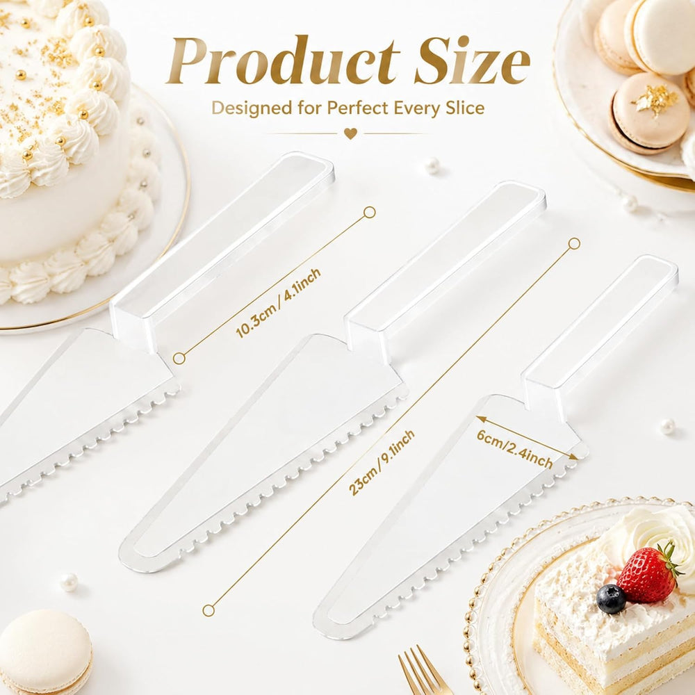 Suclain 100 Pcs Disposable Plastic Cake Cutter 9.1 Inch Bulk,Clear