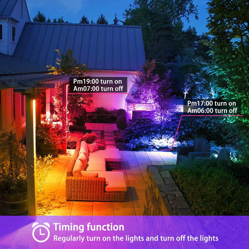 MELPO Led Flood Light 500W Equivalent, RGBW Led Outdoor Colored Floodlight
