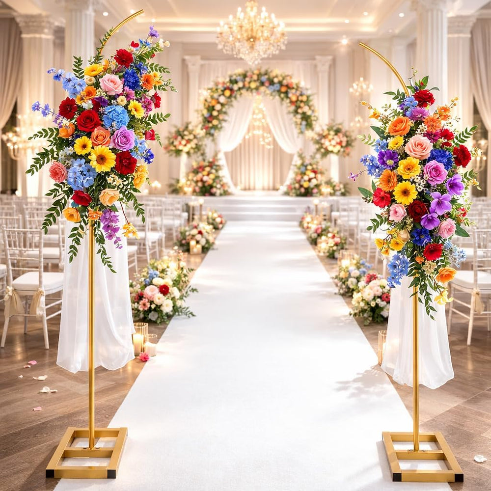 7.2ft and 5.9ft Half Balloon Arch Stand Kit with Heavy Duty Base, Comes with ...