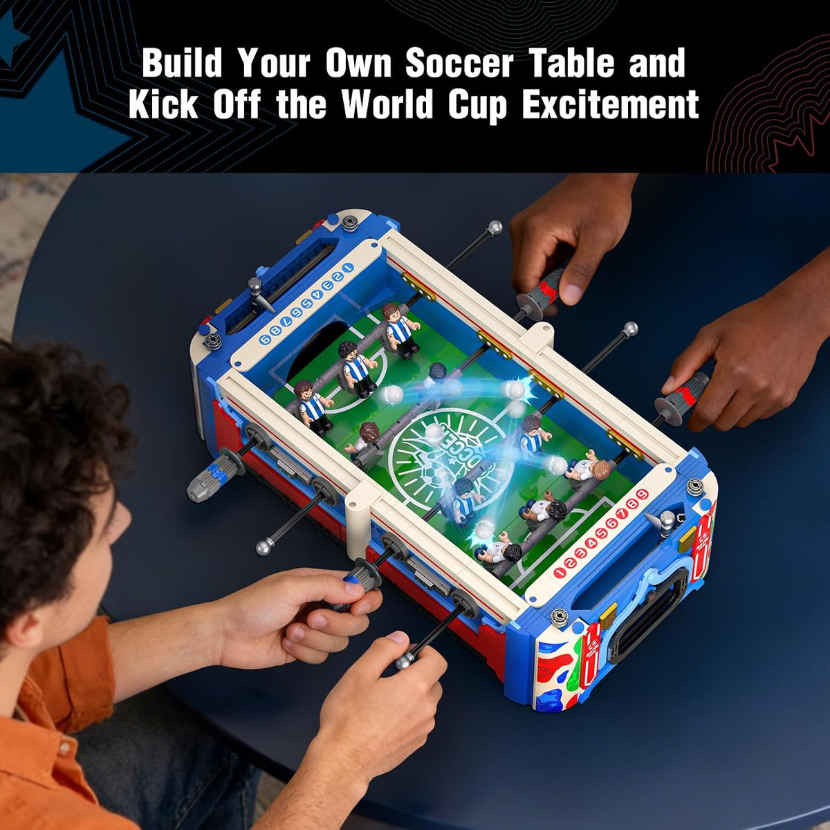 Soccer Mini Foosball Table Game Building Block Set