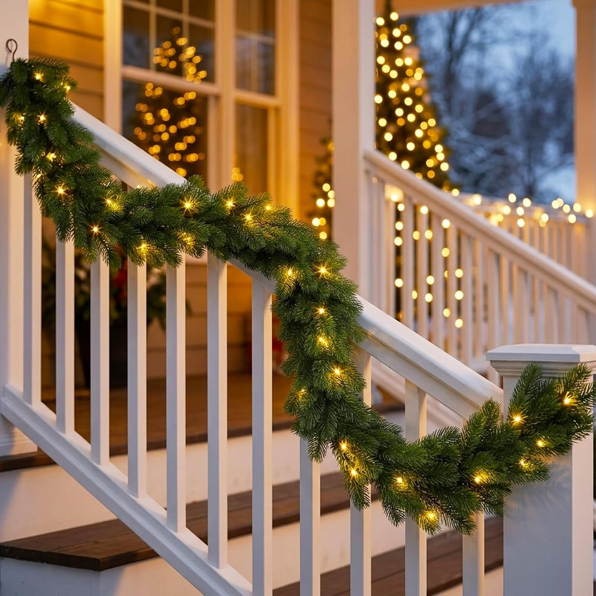 6FT 1Pcs Prelit Realistic Faux Norfolk Pine Garland for Christmas Decor