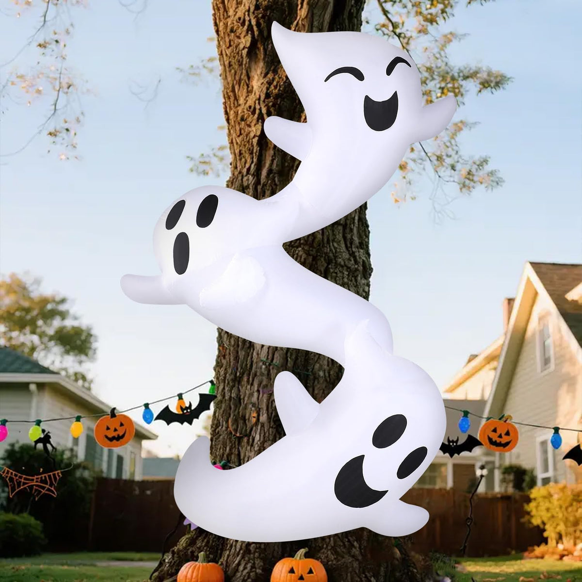 joyin 8ft tall halloween inflatables outdoor decorations, inflatable showing dimensions