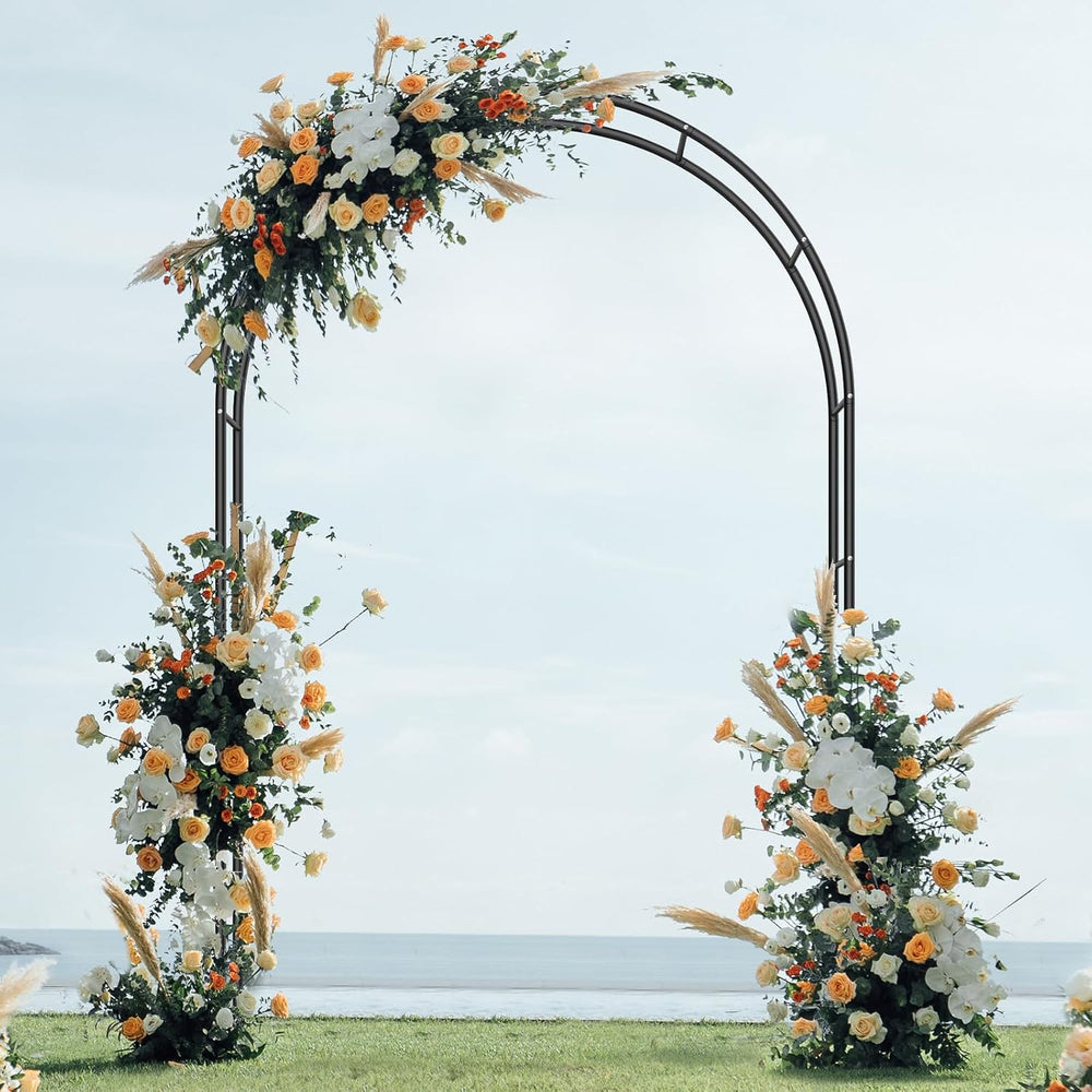 Sunexinlo Garden Arch Trellis with Base, 5.3'W x 7.6'H or 7.9'W x...