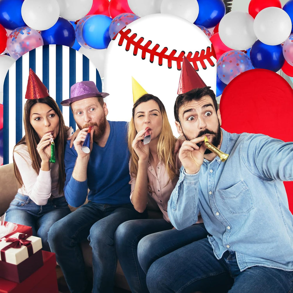 Foilswirl 34 Pcs Baseball Balloon Arch Kits, Baseball Arch Backdrop Cover