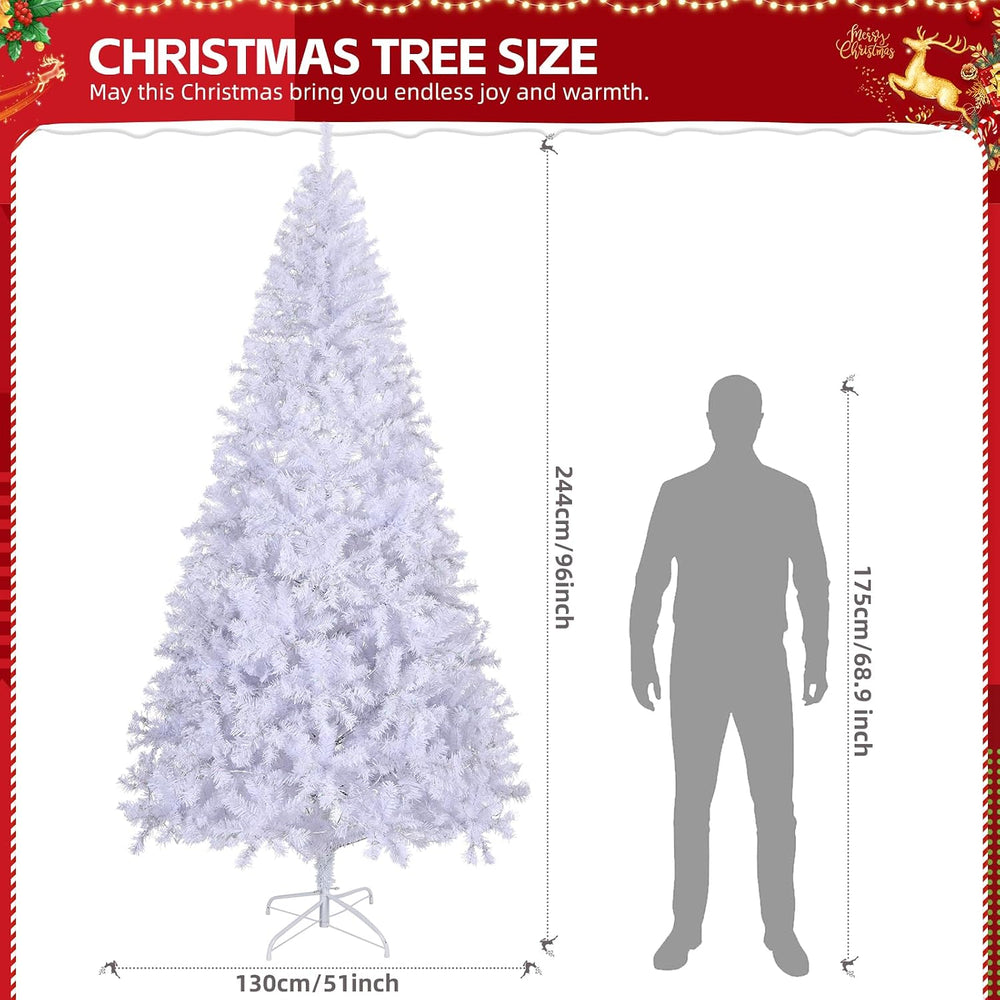 Karl home 8FT Prelit White Artificial Christmas Tree with 500 RGB Lights, Rem...