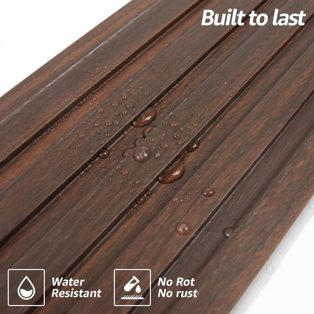 Art3d 48 x 6 in WPC Wood Slat Wall Panels, 3D Wall Accents, 16-Pack, Walnut
