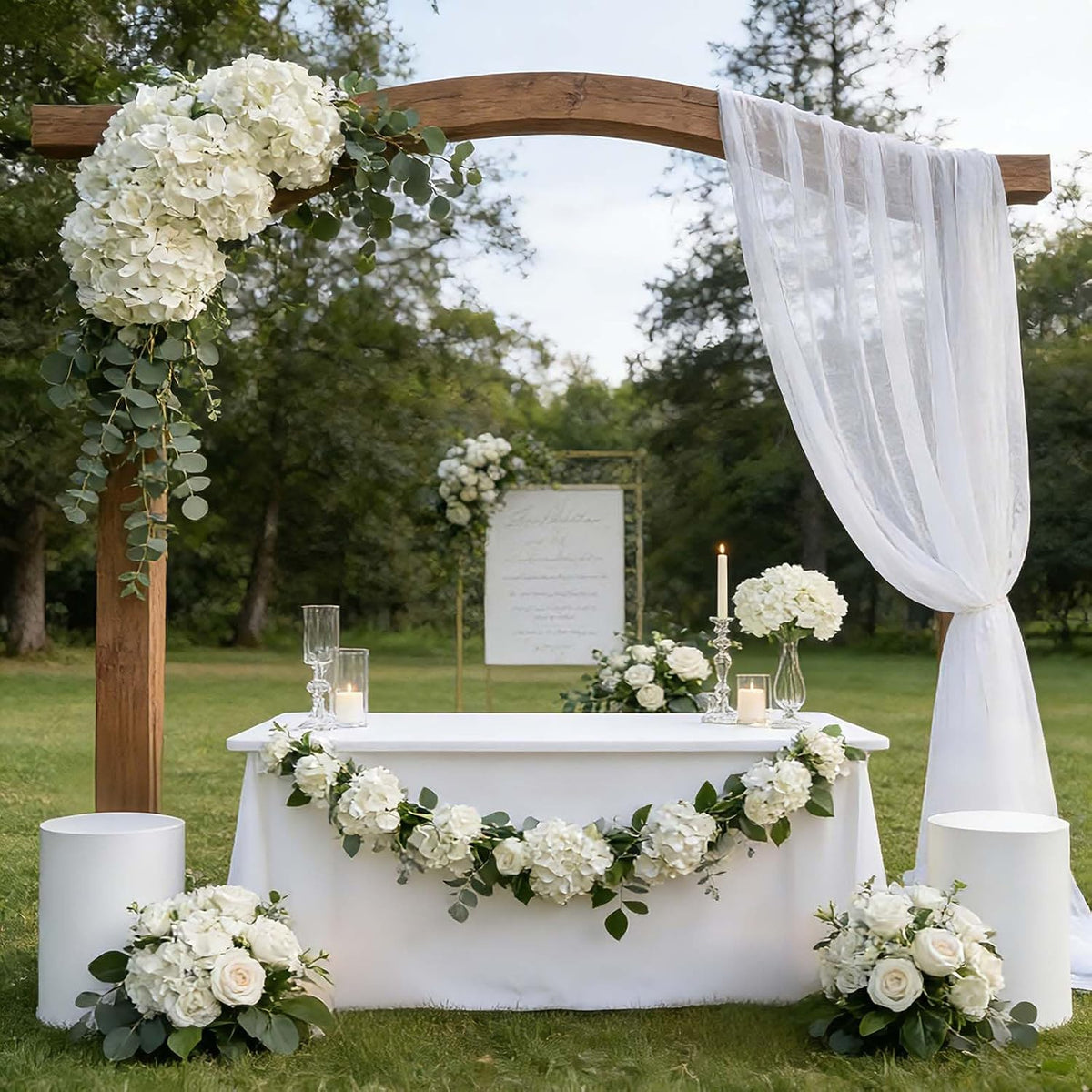 100 PCS White Hydrangea Artificial Flowers, Faux Hydrangea Flowers, Fake Hydrangeas, Silk Hydrangea Flowers with Stems, White Artificial Flowers Bulk for Wedding Party Decor Bulk Artificial Flowers