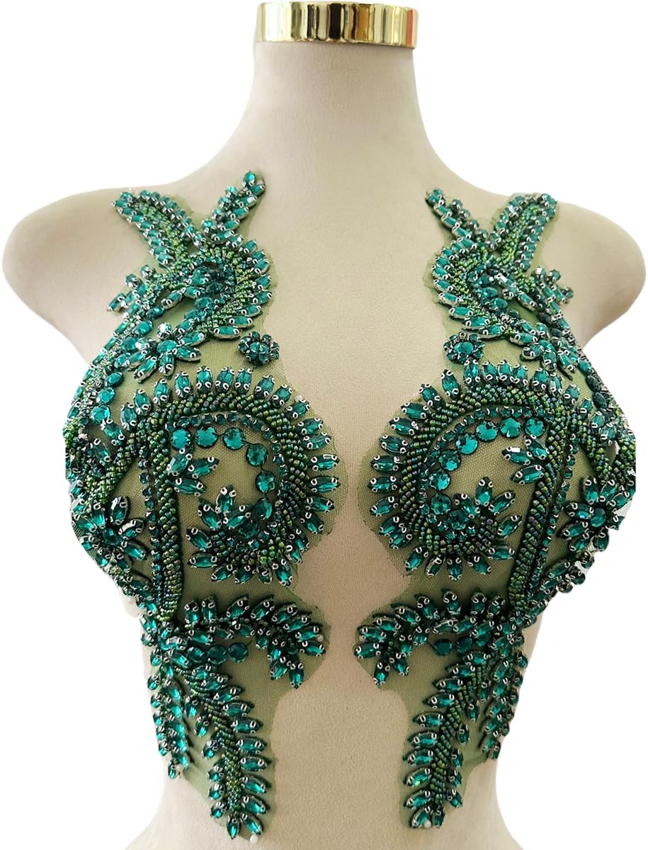 HandSewing Beads Applique sew on Rhinestones Sequins Lace Decoration Irregula...
