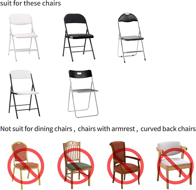 Peomeise Stretch Spandex Folding Chair Cover for Wedding Party Dining Banquet Event (Grey,12pcs)