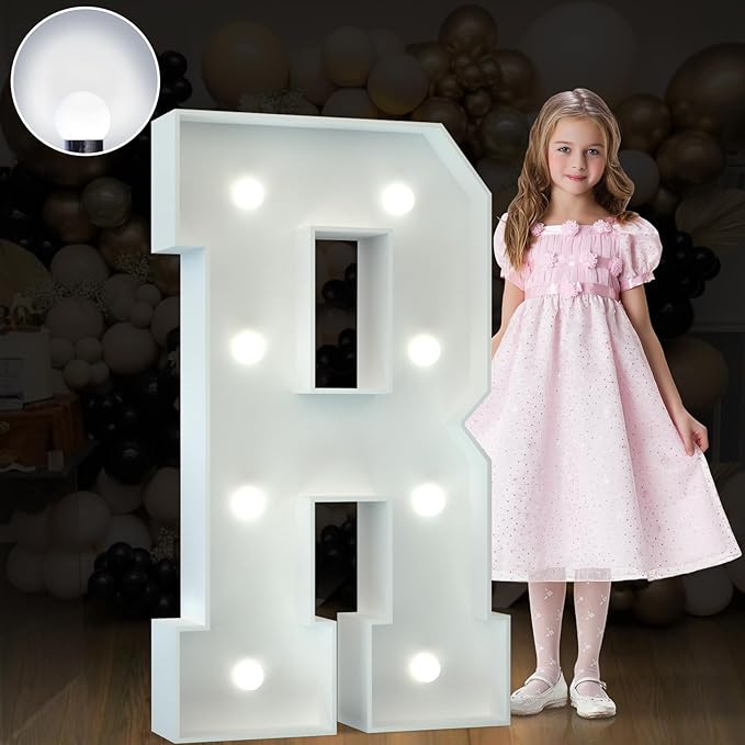 Marquee Letters 3 Feet Tall Large Light Up Letters Baby Shower Decorations Wedding Engagement Proposal White Party Decorations Marry Me Mr and Mrs Sign Big Cardboard Backdrop R