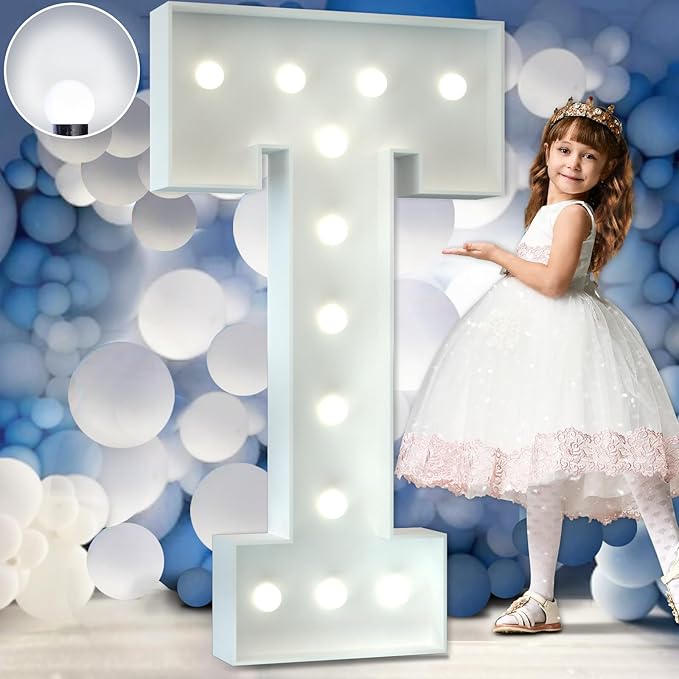 Marquee Letters 4 Feet Tall Large Light Up Letters Baby Shower Decorations Wedding Engagement Proposal White Party Decorations Marry Me Sign Big Cardboard Backdrop T