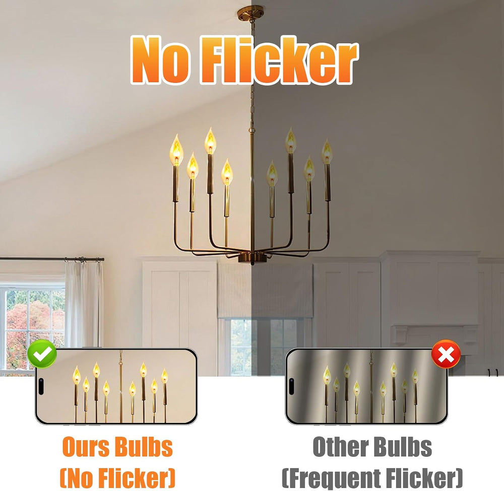 Flame Light Bulb E12 LED Realistic Flickering Fire Candelabra Decorations