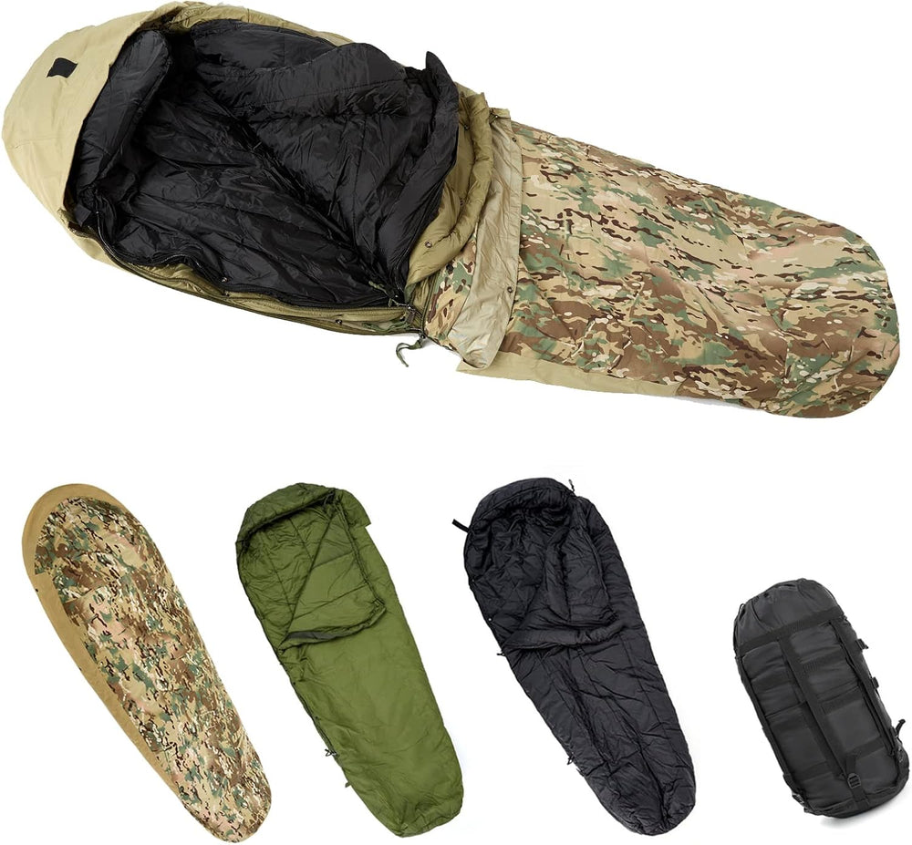 MT Army Military Modular Sleeping Bags System, Multi Layered with Bivy Cover ...