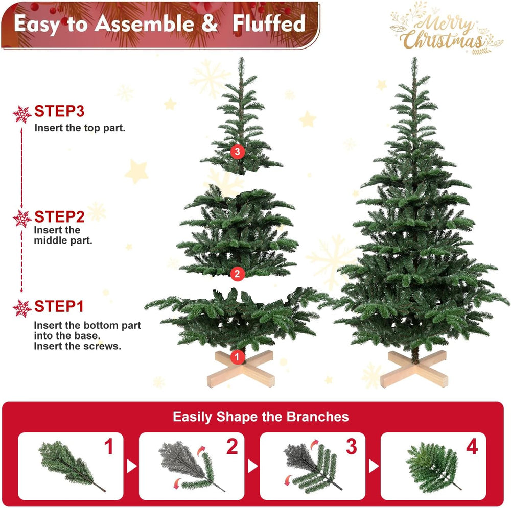 7ft Perlit Christmas Tree, Artificial Christmas Tree with 941 PE/PVC Mixed Br...
