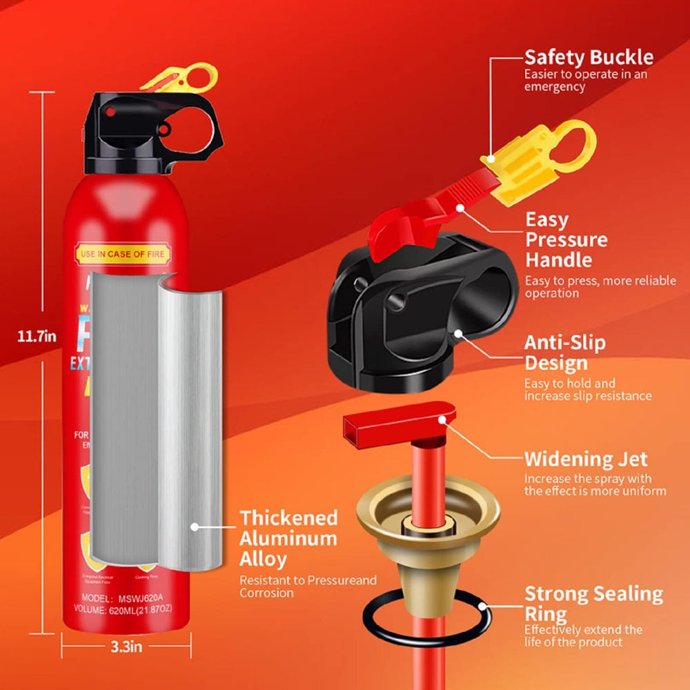 2 PACK Portable Fire Extinguisher Spray 4 in-1 With Bracket for The House/Car...