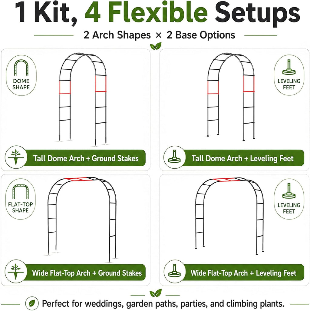sunlph thickness metal garden arch trellis for climbing shown in use